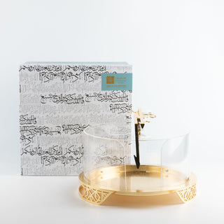 Liqa'a - Large Sleek Plate Stand - Gold
