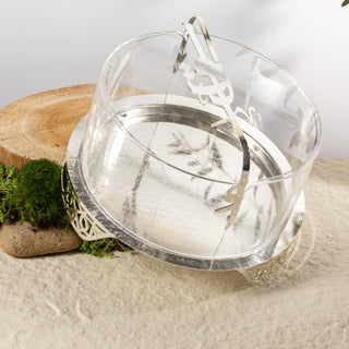 Liqa’a Large Sleek Plate Stand – Silver | Elegant Modern Plate Display