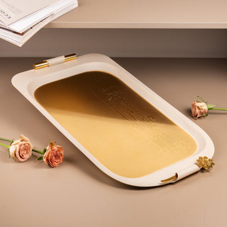 Mirral - Serving Tray - Beige & Gold