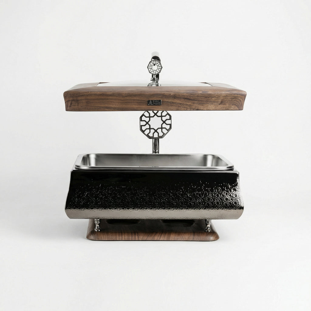 Nourhan - 6L Premium Rectangular Chafer - Black Walnut