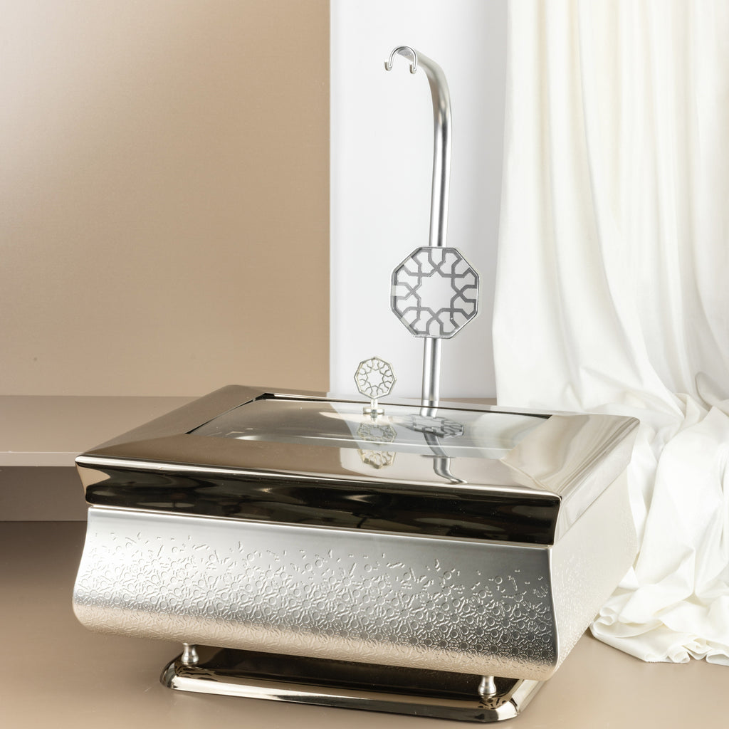 Nourhan - 6L Premium Rectangular Chafer - Silver