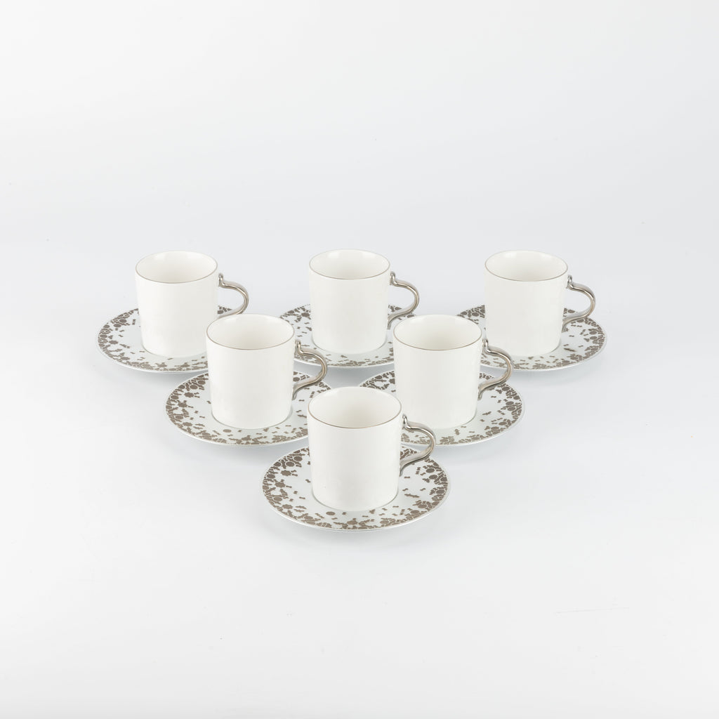 Nourhan - Espresso/Turkish Coffee Set (12-Pc) - Bronze & Silver
