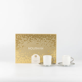 Nourhan - Espresso/Turkish Coffee Set (12-Pc) - Bronze & Silver