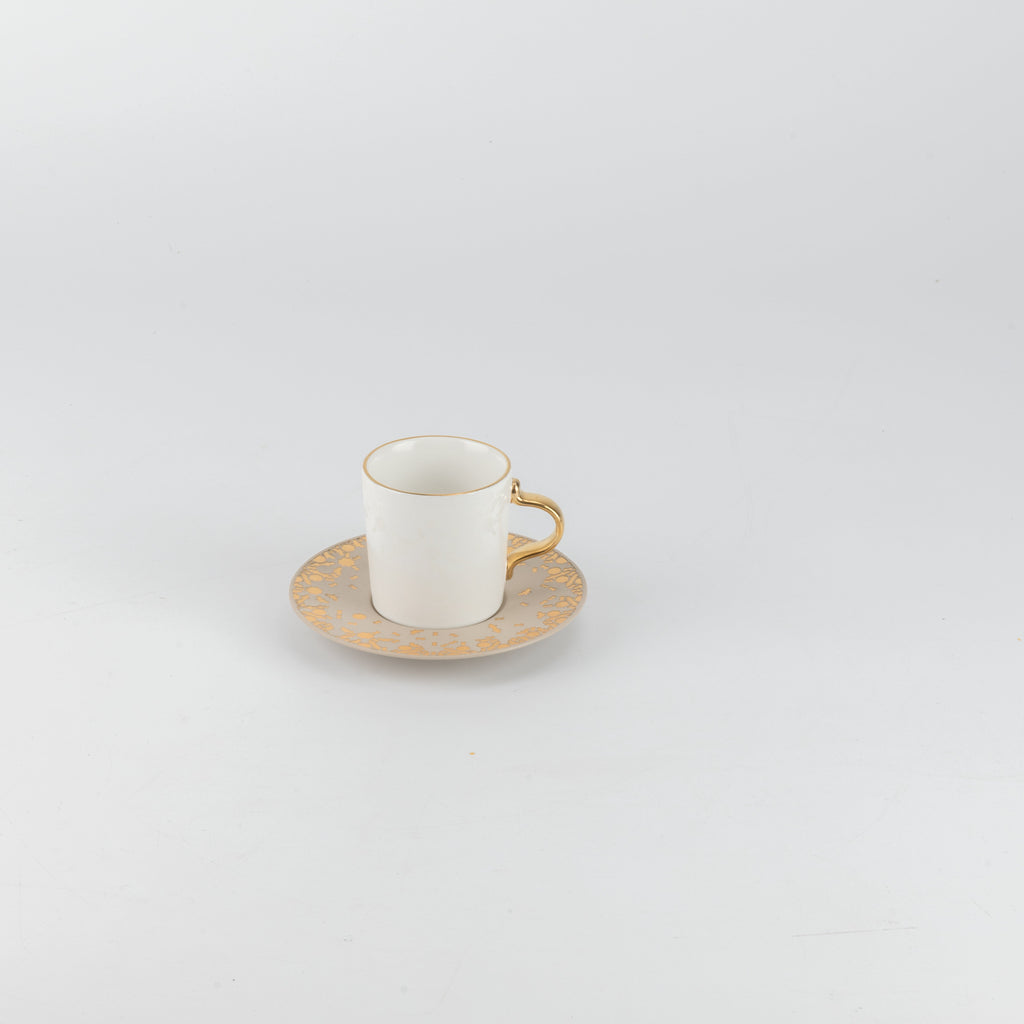 Nourhan - Espresso/Turkish Coffee Set (12-Pc) - Beige & Gold-2