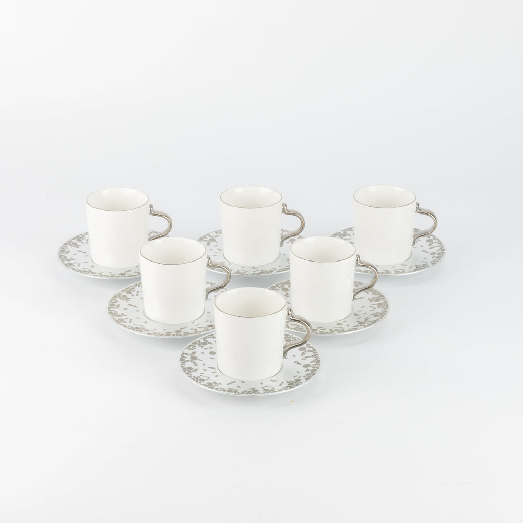 Nourhan - Espresso/Turkish Coffee Set (12-Pc) - Silver