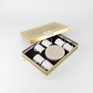 Nourhan - Espresso/Turkish Coffee Set (12-Pc) - Beige & Silver