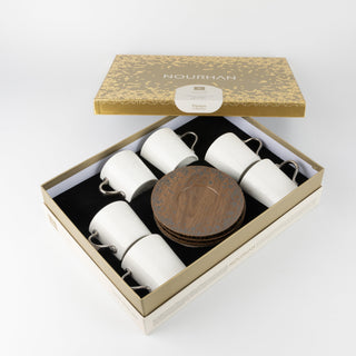 Nourhan - Cappuccino Set (12-Pc) - Black Walnut