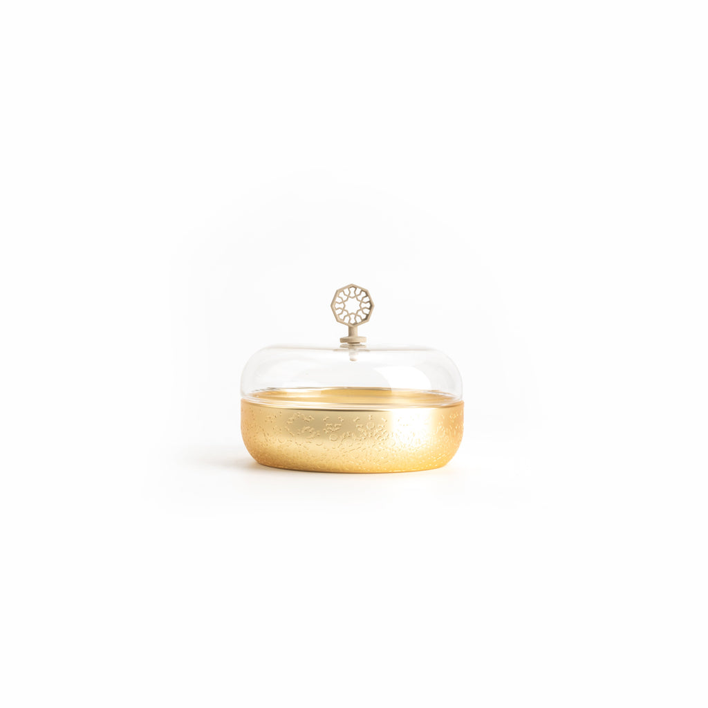 Nourhan - Medium Canister - Gold & Beige