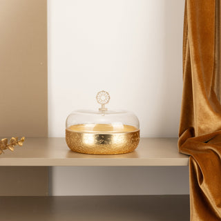 Nourhan - Medium Canister - Gold & Beige