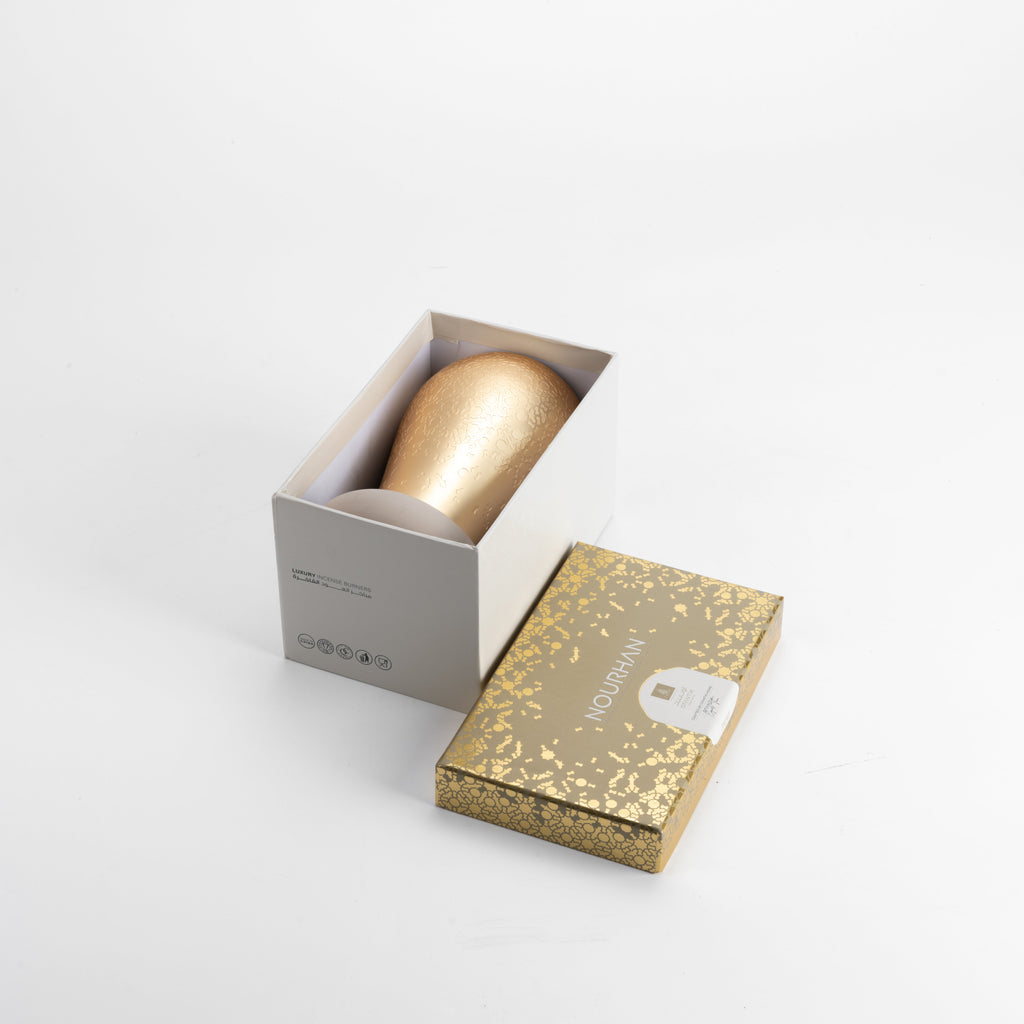 Nourhan - Incense Burner - Gold & Beige
