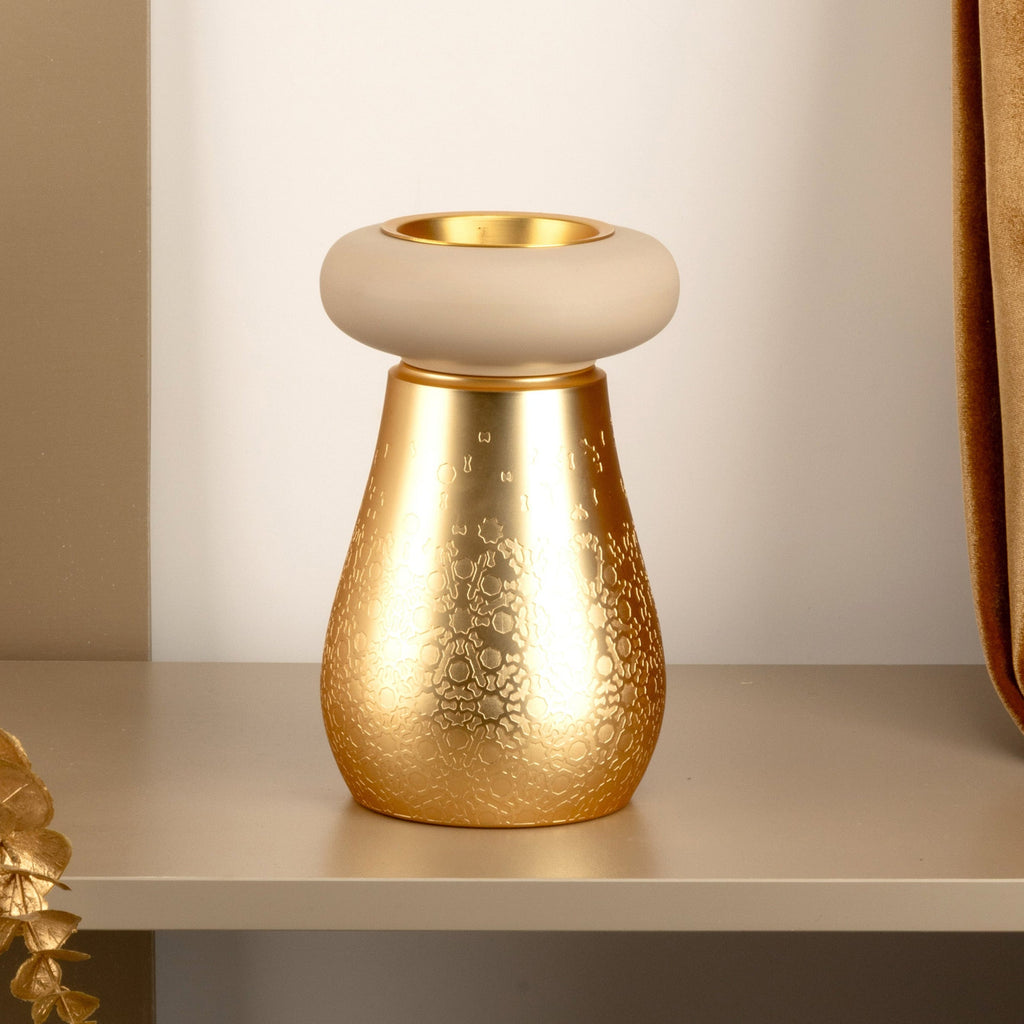 Nourhan - Incense Burner - Gold & Beige