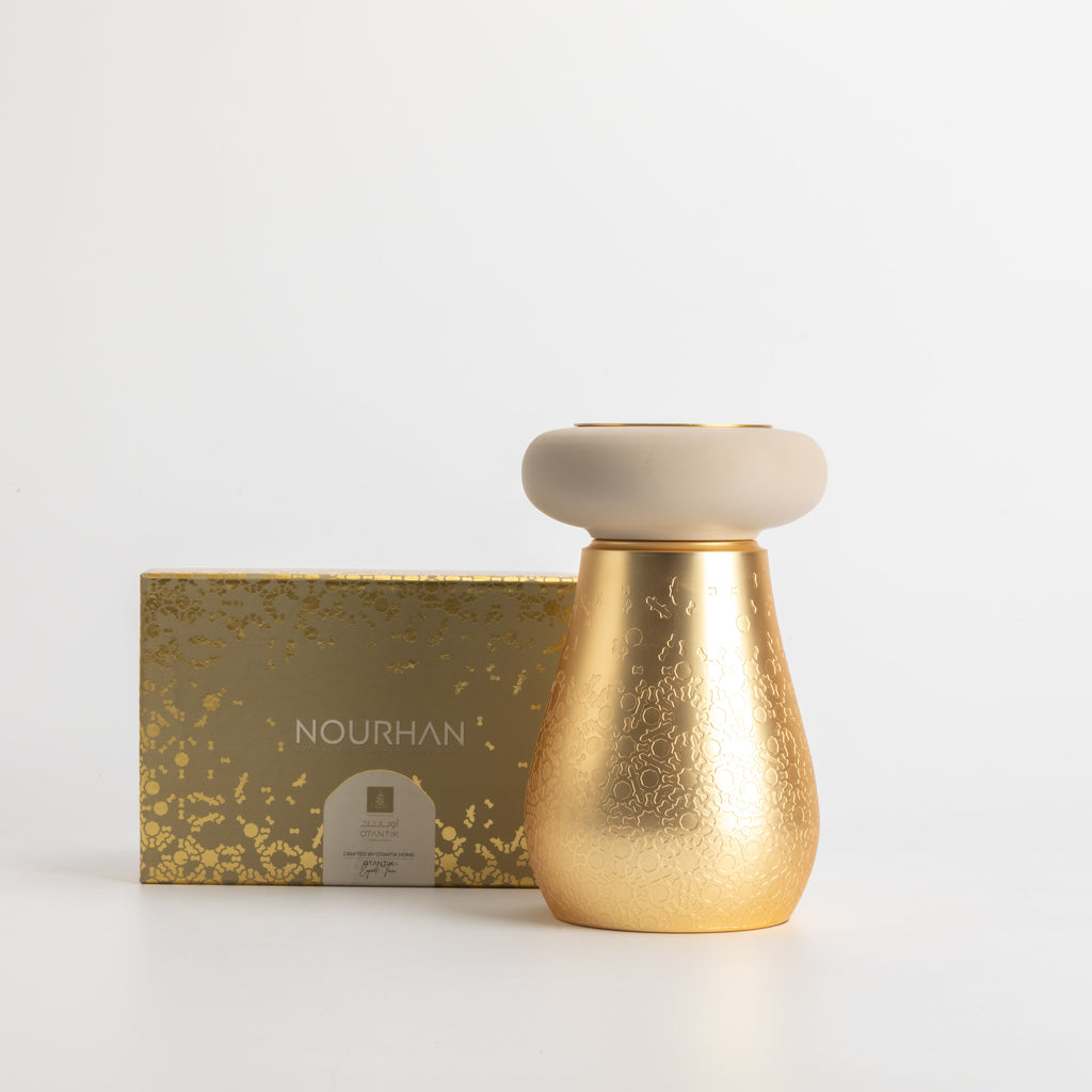 Nourhan - Incense Burner - Gold & Beige