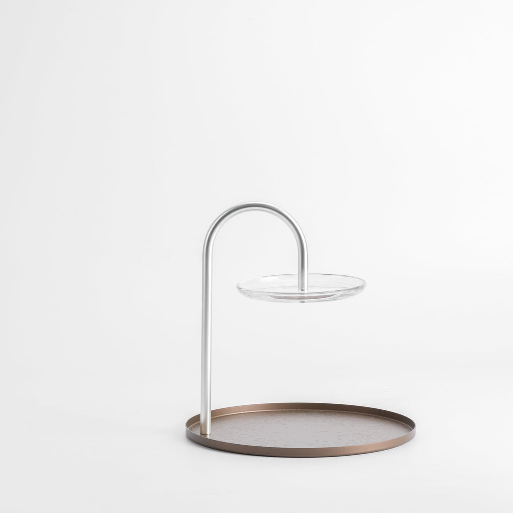 Nourhan - 2 Tier Plate - Bronze & Silver