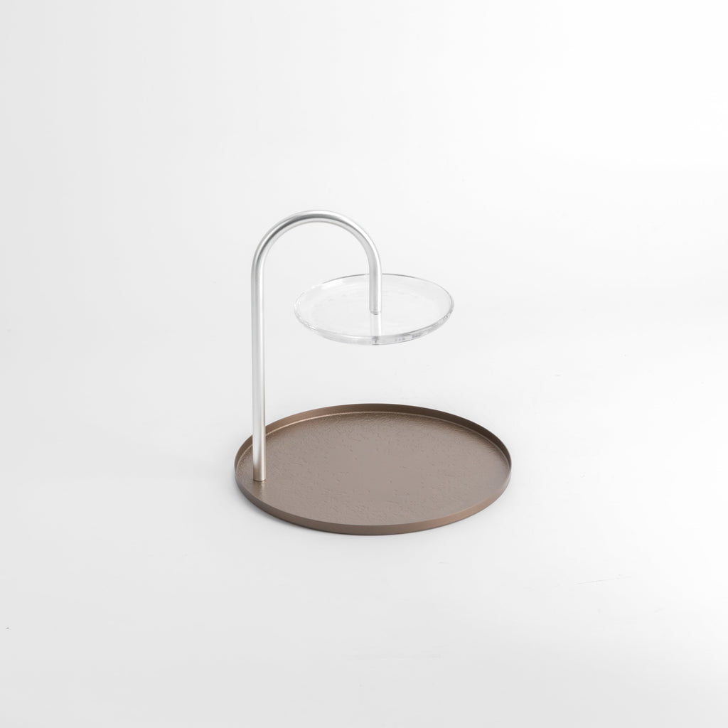 Nourhan - 2 Tier Plate - Bronze & Silver