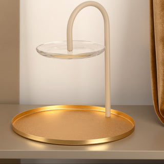 Nourhan - 2 Tier Plate - Gold & Beige