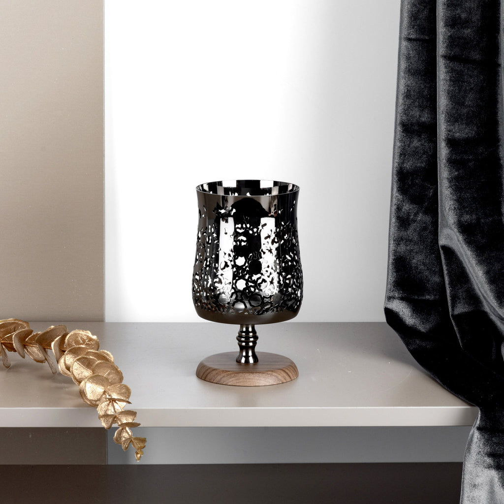 Nourhan - Medium Candle Holder - Black Walnut