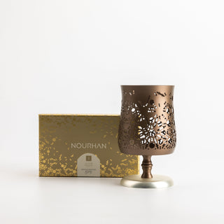 Nourhan - Medium Candle Holder - Bronze & Silver
