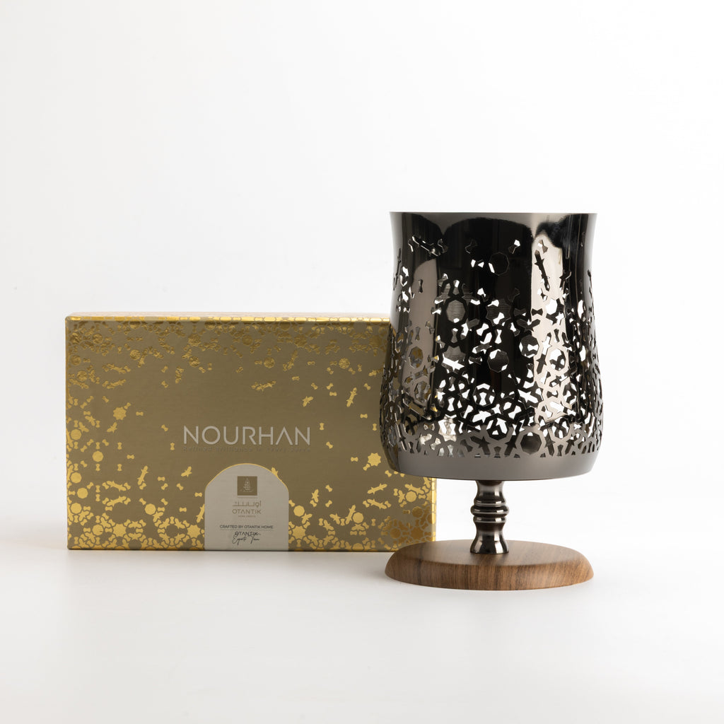 Nourhan - Large Candle Holder - Black Walnut