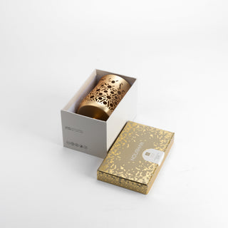 Nourhan - Large Candle Holder - Gold & Beige