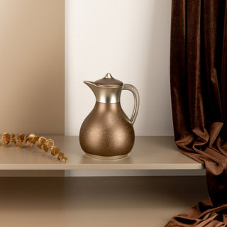 Nourhan - Vacuum Flask/Thermos - Bronze & Silver