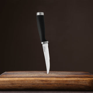 Hampton Forge Epicure Black Steak Knives, Set of 4, plastic/stainless-steel (view 2)