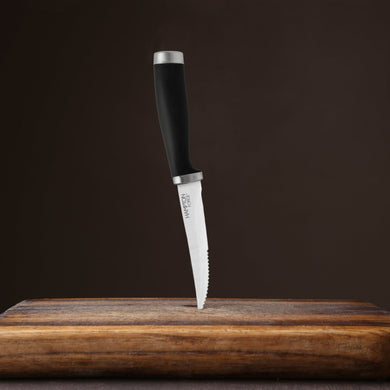 Hampton Forge Epicure Black Steak Knives, Set of 4, plastic/stainless-steel (view 2)