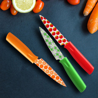 Hampton Forge Printed Fruit 3-Piece Paring Knife Set, plastic/stainless-steel (view 2)