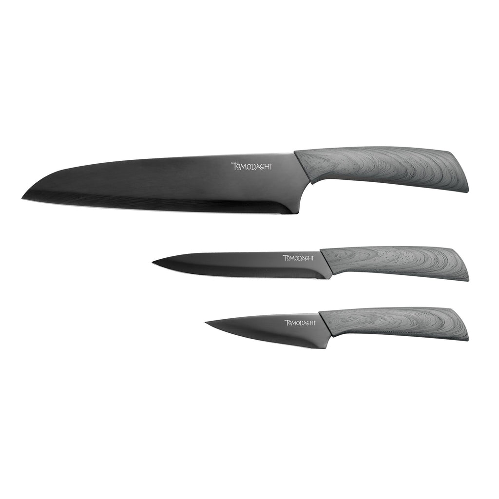 Hampton Forge Raintree Ash 3-Piece Cutlery Set, plastic/stainless-steel