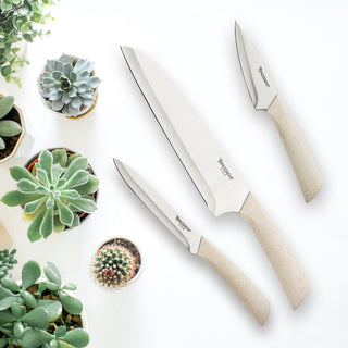 Hampton Forge Harvest 3-Piece Cutlery Set with Blade Guards, plastic/stainless-steel (view 2)