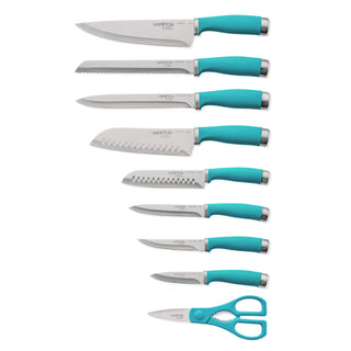 Hampton Forge Epicure True Aqua 15 Piece Cutlery Block Set, wood/acacia/stainless (view 4)