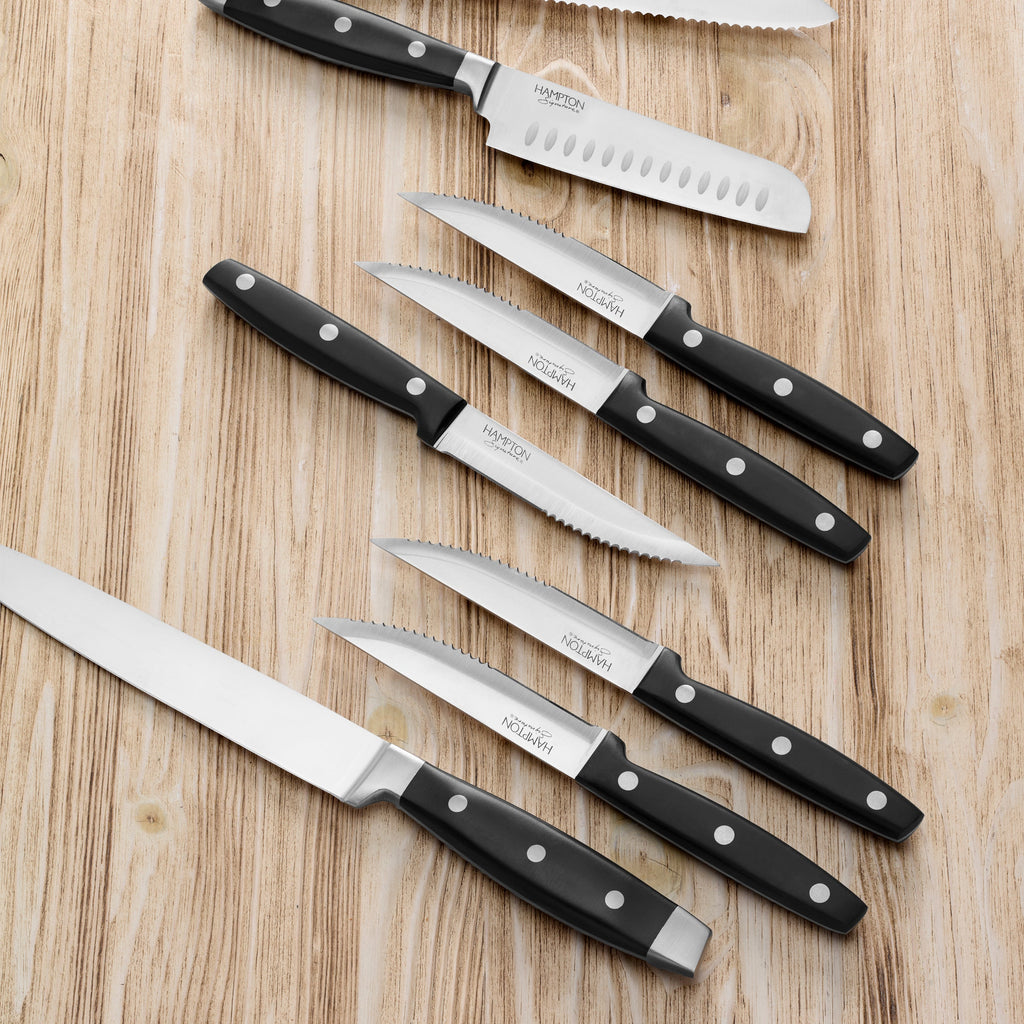 Hampton Forge Continental 15-Piece Cutlery Block Set, stainless steel/wood/abs (view 7)