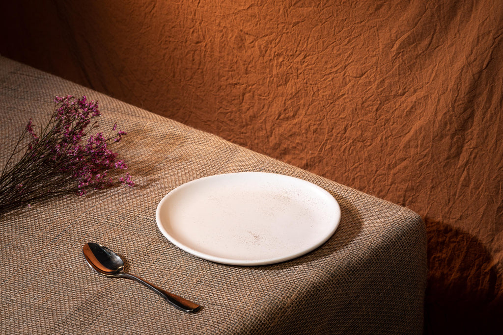HAAND Hestia Salad Coupe Plate – Handcrafted Porcelain Dinner Plate