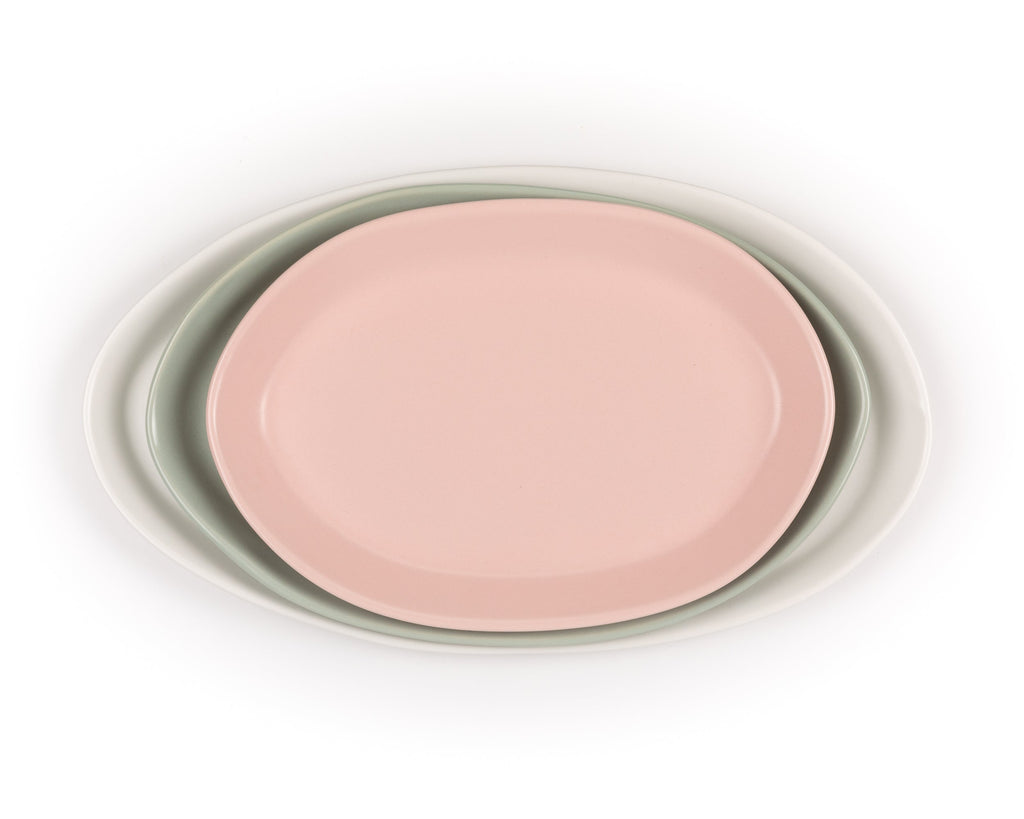 HAAND Oval Platter Set – 3-Piece Handcrafted Porcelain Serving Collection
