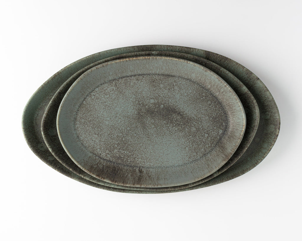 HAAND Oval Platter Set – 3-Piece Handcrafted Porcelain Serving Collection