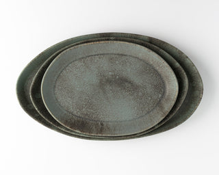 HAAND Oval Platter Set – 3-Piece Handcrafted Porcelain Serving Collection