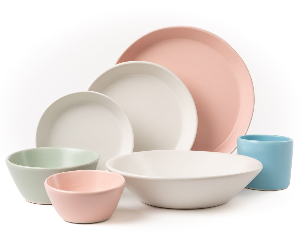 HAAND Skali Coupe 7-Piece Dinner Setting – Handcrafted Porcelain Dinnerware Set