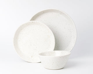 HAAND Skali Coupe 3-Piece Dinner Setting – Handcrafted Porcelain Place Setting