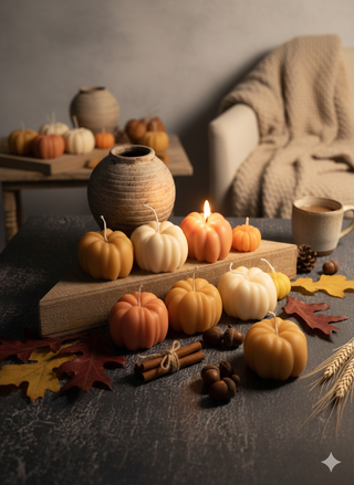 Autumn Pumpkin Candle - Handmade Soy Wax Candle for Cozy Fall Ambiance