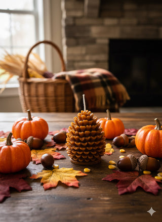 Handmade Pinecone Candle – Rustic Fall Décor