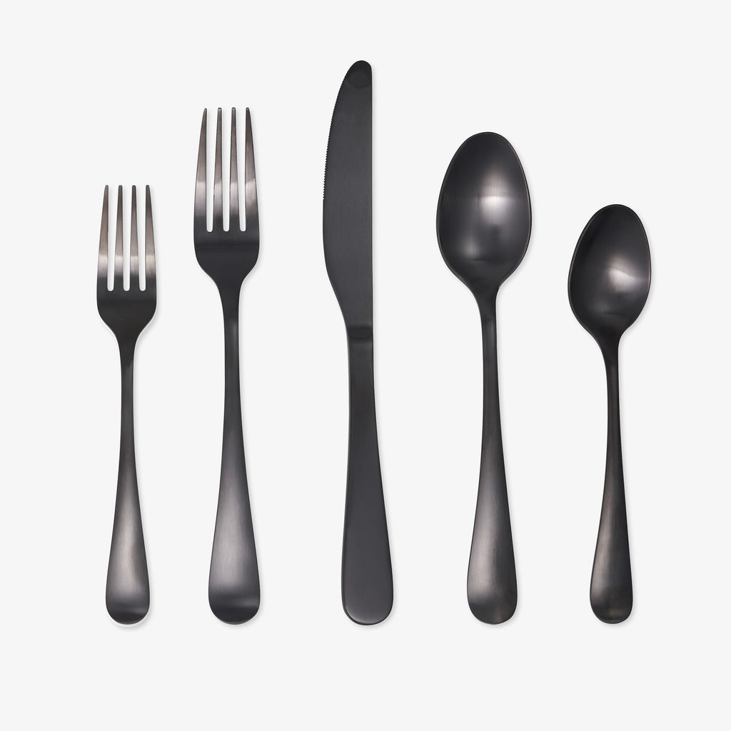 Cambridge Rhiannon Black Satin 20-Piece Flatware Set, 18/0 stainless steel (view 3)