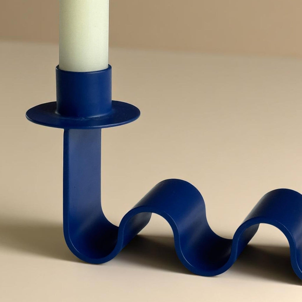 Helen Wavy Metal Double Taper Candle Holder