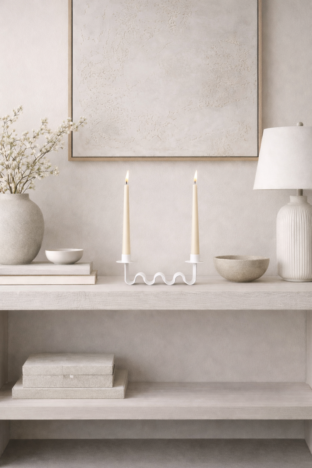 Helen Wavy Metal Double Taper Candle Holder