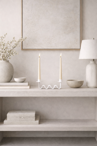 Helen Wavy Metal Double Taper Candle Holder