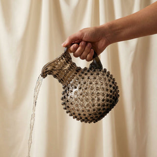 Hobnail Glass Creamer Jug in Smokey Amaro – 1 Liter