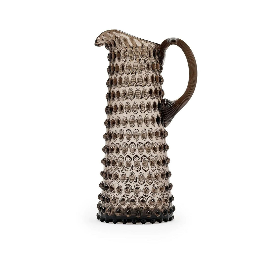 Hobnail Glass Jug in Smokey Amaro – Tall 1.2 Liter