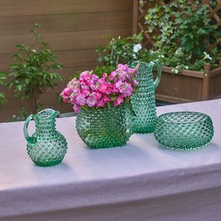 Hobnail Glass Vase in Capri Sea – Optic
