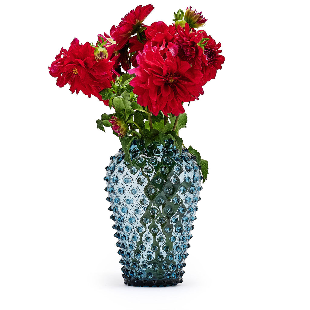 Hobnail Glass Vase in Midnight Blue – Barrel