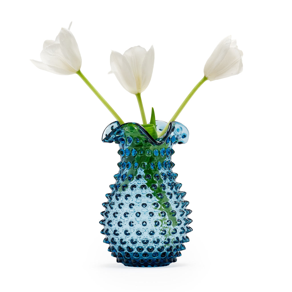 Hobnail Glass Vase in Midnight Blue – Petal