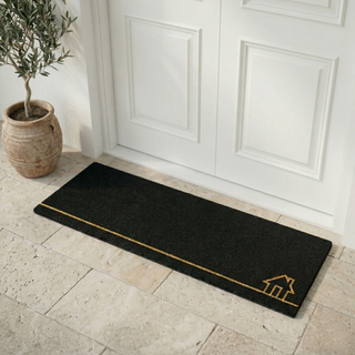 Home View Black Natural Coir Doormat