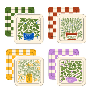 Homegrown Herbs Botanical Coasters – Set of 4